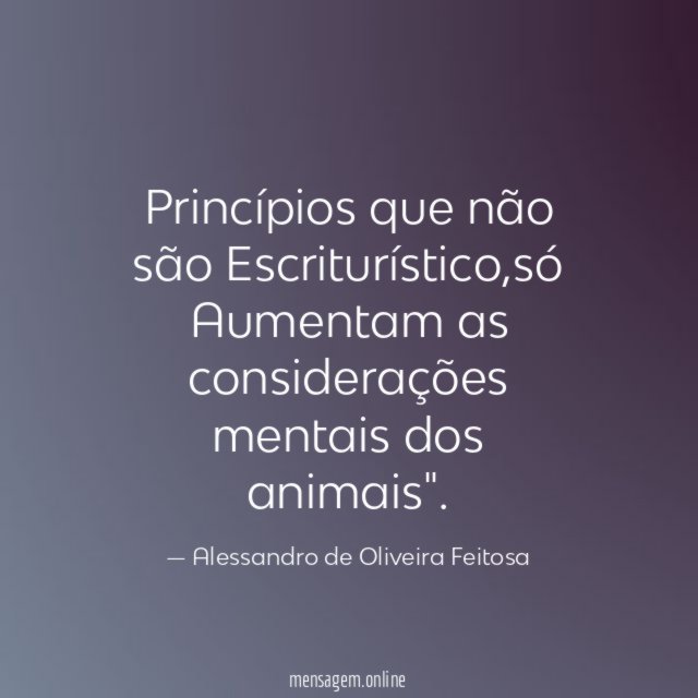 Princípios que não são Escriturístico