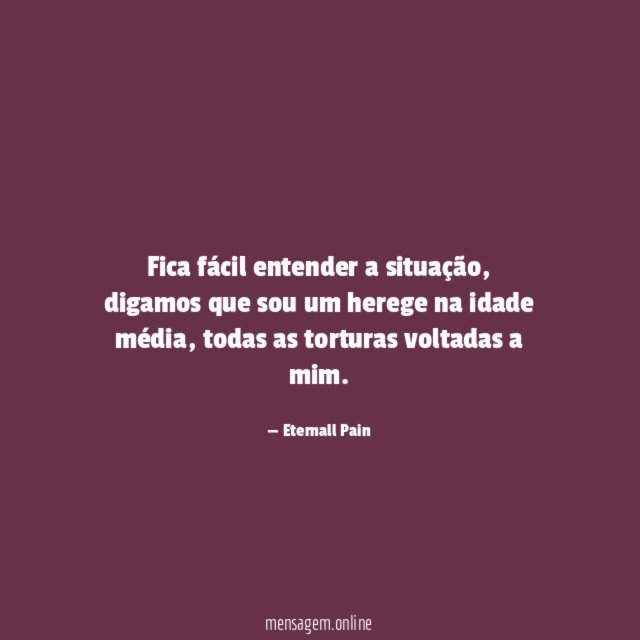Fica fácil entender a situação