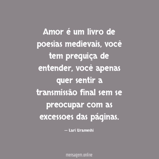 Amor é um livro de poesias medievais