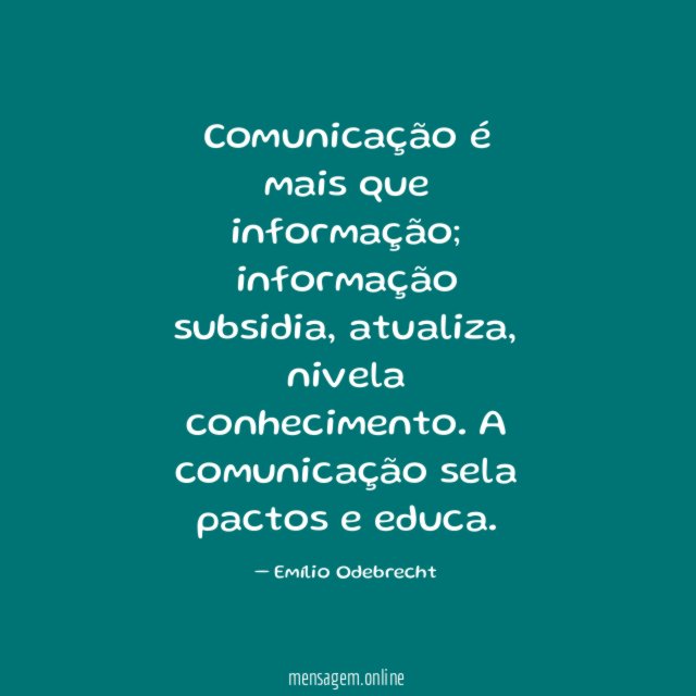 Comunicação é mais que informação