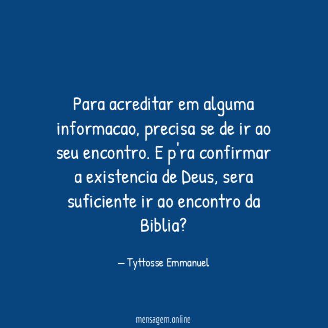 Para acreditar em alguma informacao