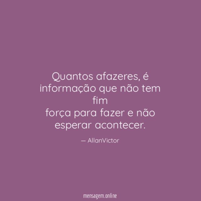 Quantos afazeres