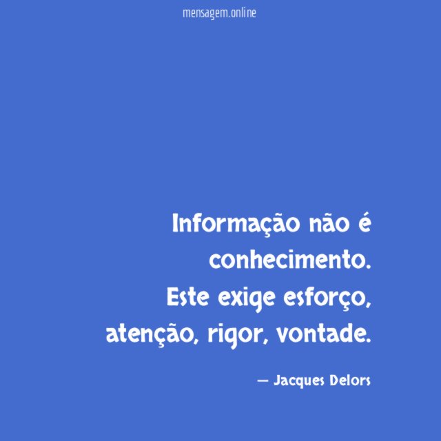 Informação não é conhecimento
