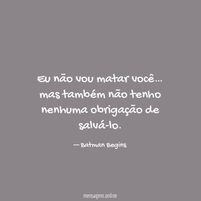 Eu não vou matar você