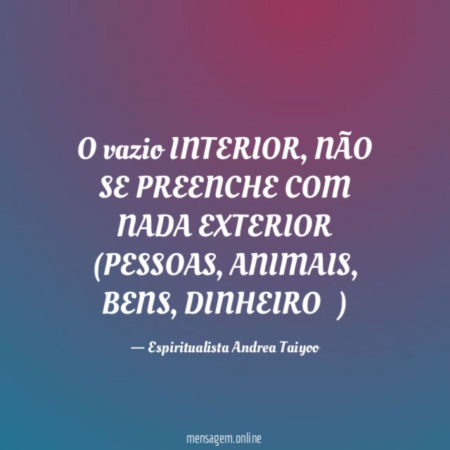 O vazio INTERIOR