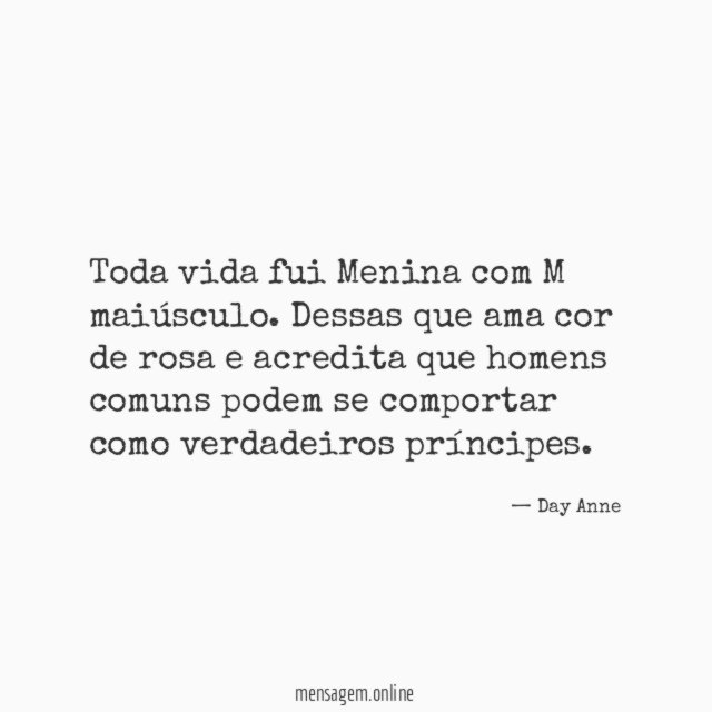 Toda vida fui Menina com M maiúsculo