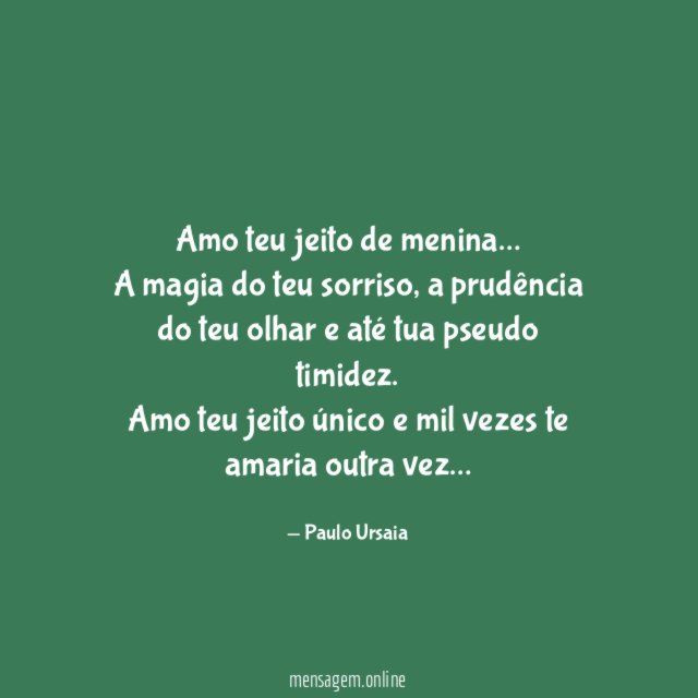 Amo teu jeito de menina