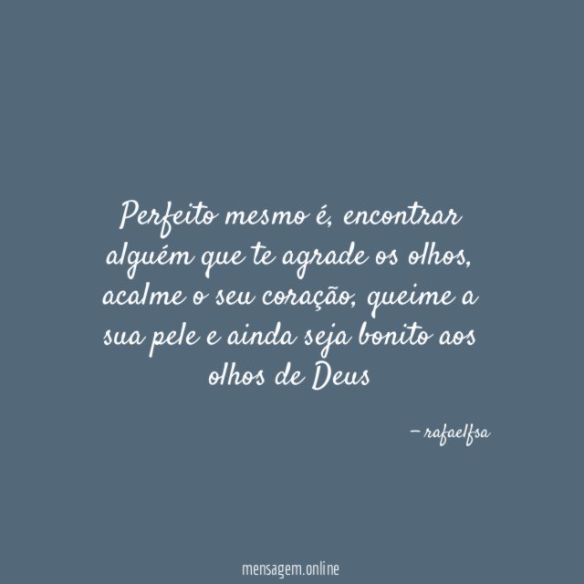 Perfeito mesmo é