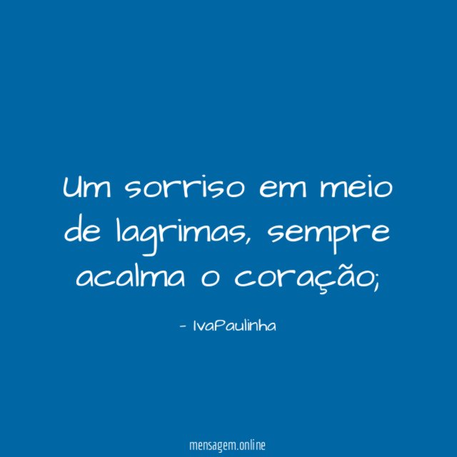 Um sorriso em meio de lagrimas