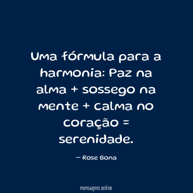 Uma fórmula para a harmonia