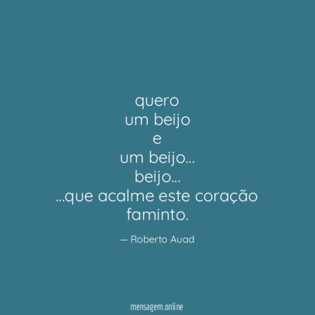 quero um beijo e um beijo