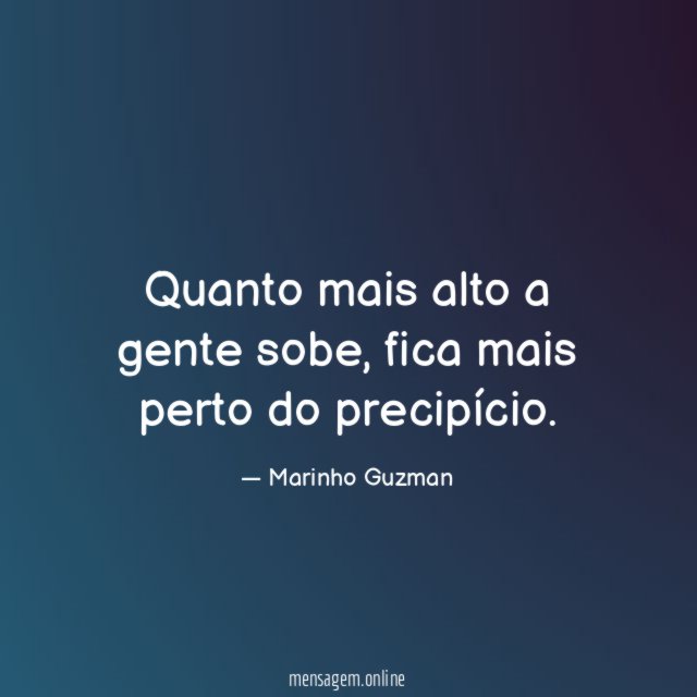 Quanto mais alto a gente sobe
