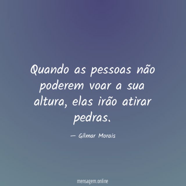 Quando as pessoas não poderem voar a sua altura