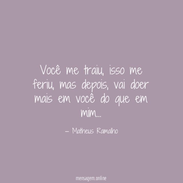 Você me traiu
