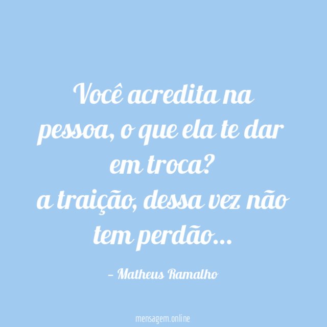 Você acredita na pessoa
