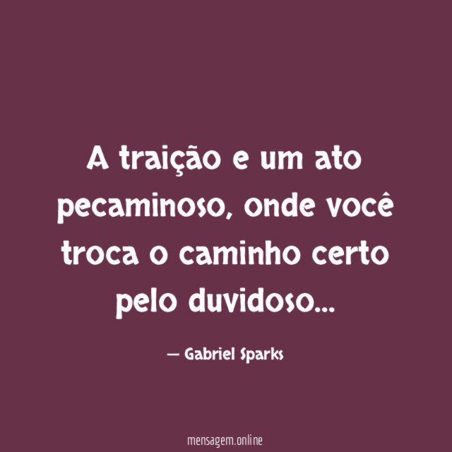 A traição e um ato pecaminoso