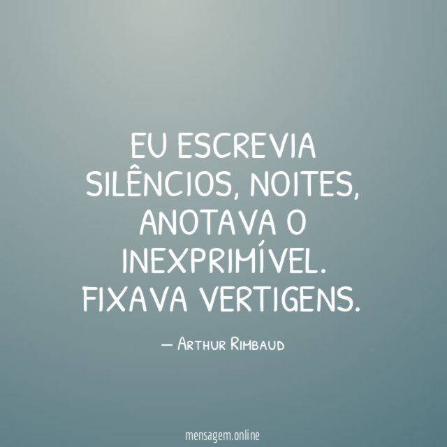 Eu escrevia silêncios