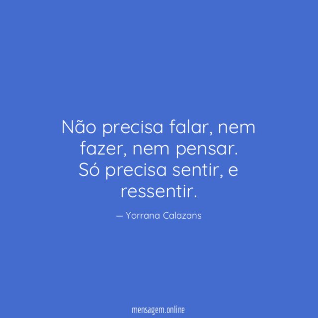 Não precisa falar