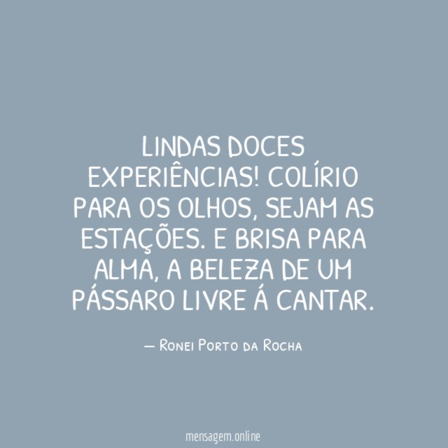 Lindas doces experiências