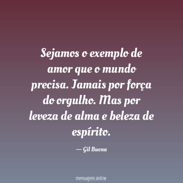 Sejamos o exemplo de amor que o mundo precisa
