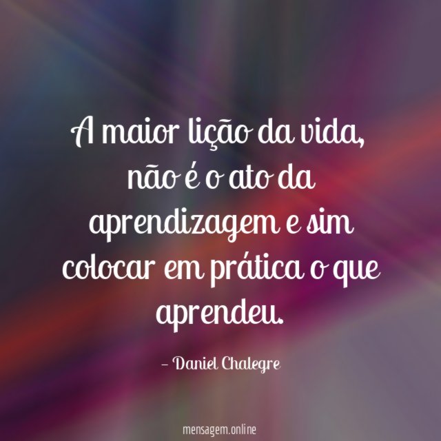 A maior lição da vida