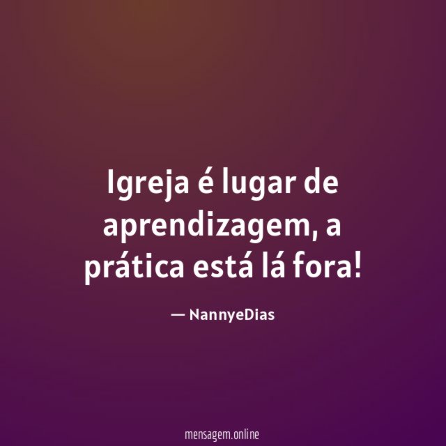 Igreja é lugar de aprendizagem