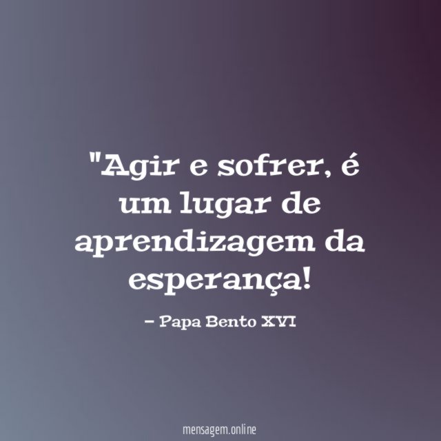 "Agir e sofrer