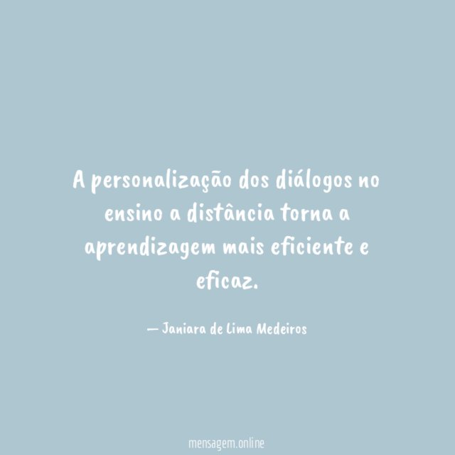 A personalização dos diálogos no ensino a distância