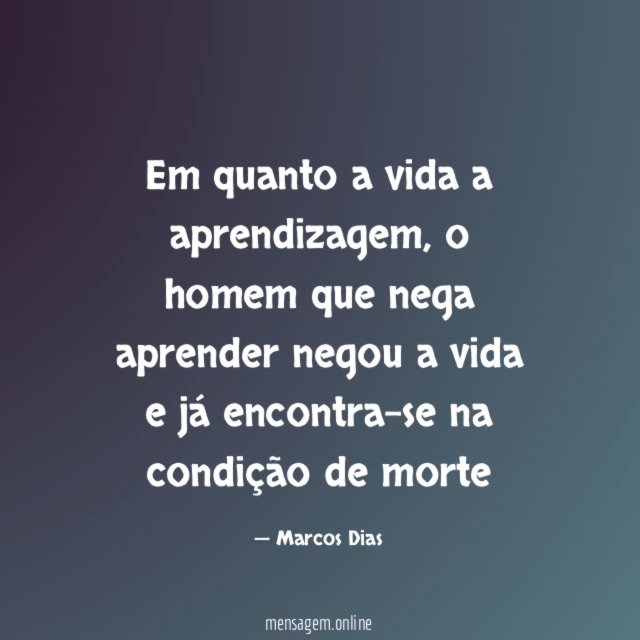 Em quanto a vida a aprendizagem