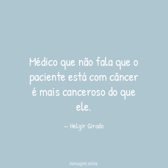 Médico que não fala que o paciente está
