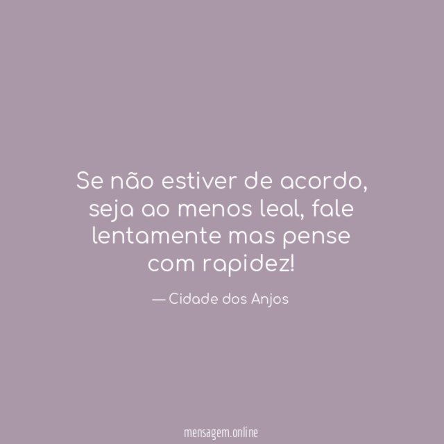Se não estiver de acordo