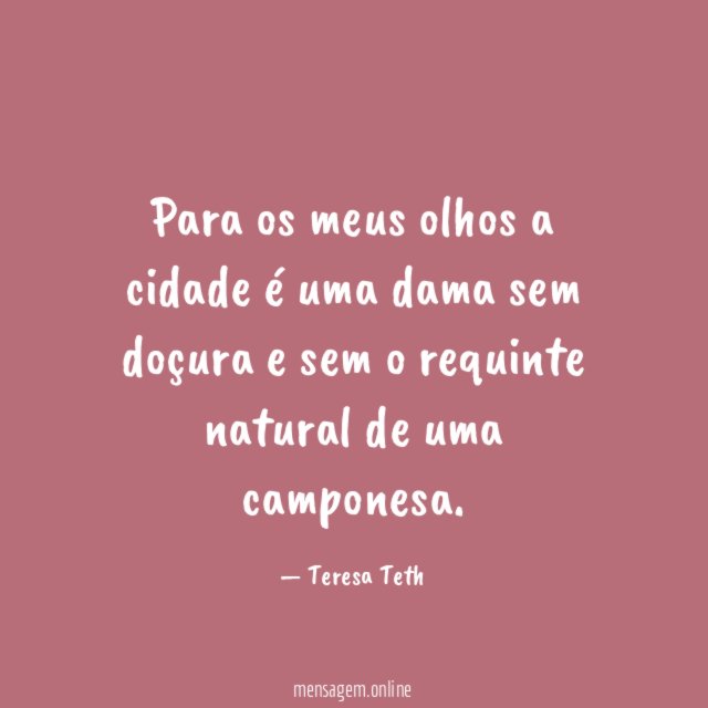 Para os meus olhos a cidade é uma