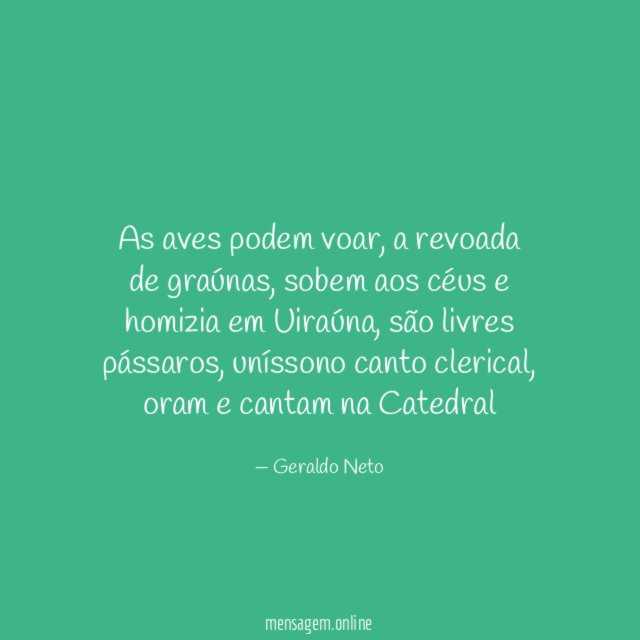 As aves podem voar