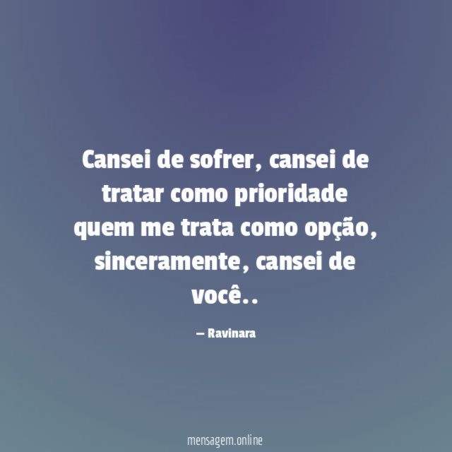 Cansei de sofrer