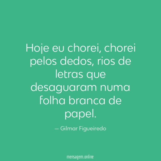 Hoje eu chorei