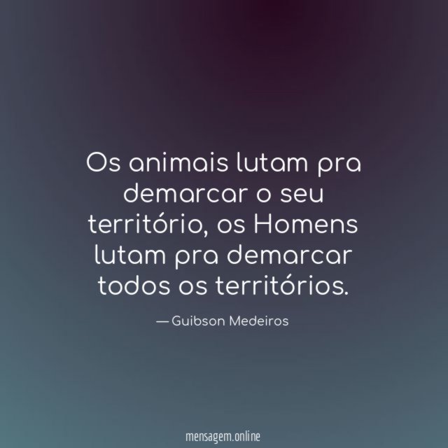 Os animais lutam pra demarcar o seu território