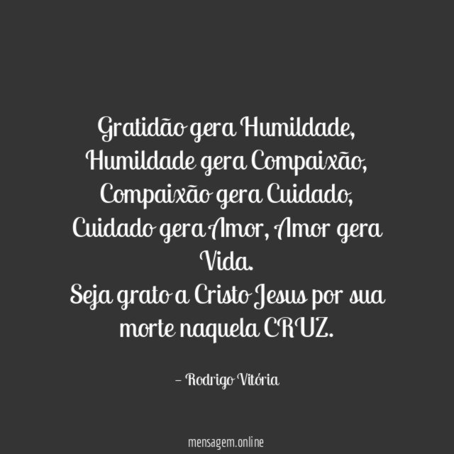 Gratidão gera Humildade