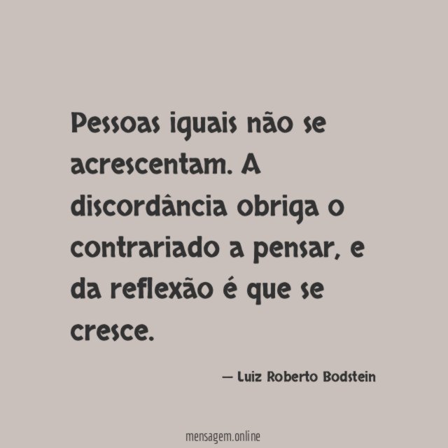 Pessoas iguais não se acrescentam