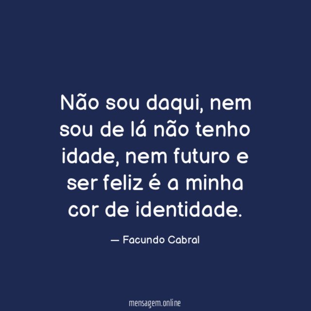 Não sou daqui