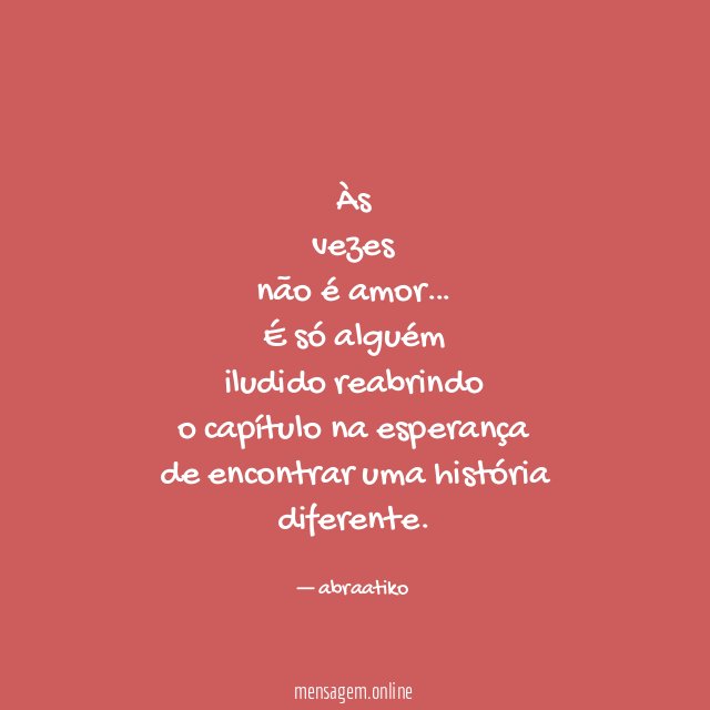 Às vezes não é amor