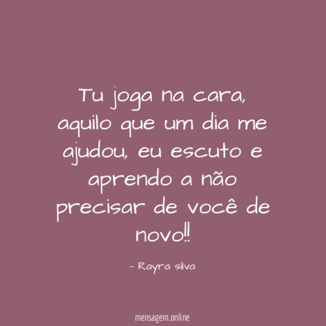 Tu joga na cara