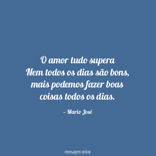 O amor tudo supera