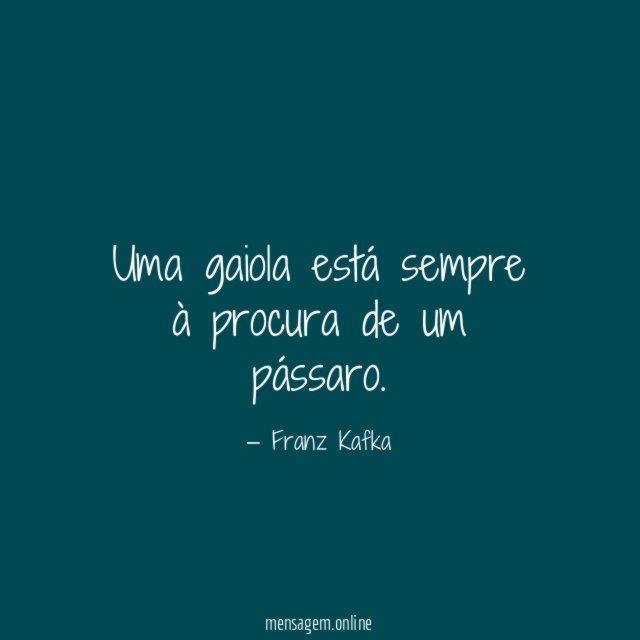 Uma gaiola está sempre à procura de um pássaro