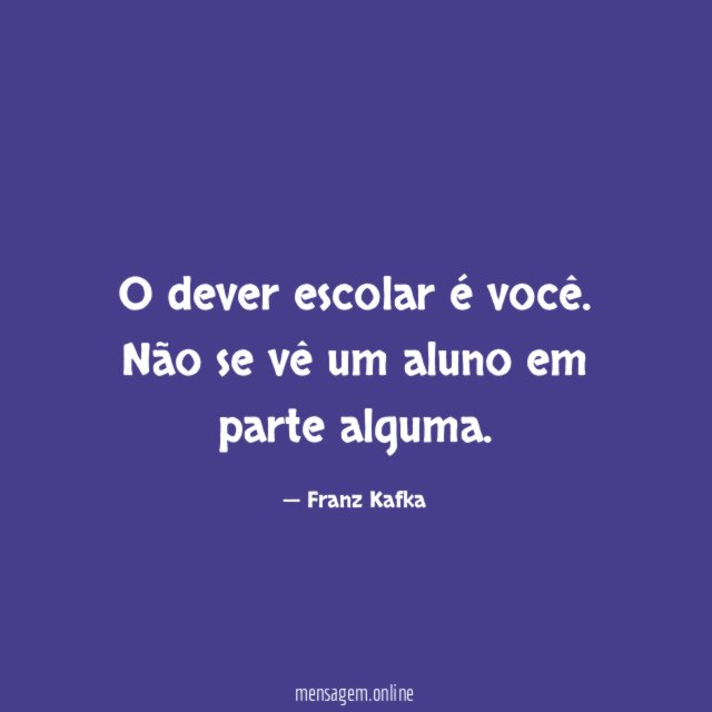 O dever escolar é você
