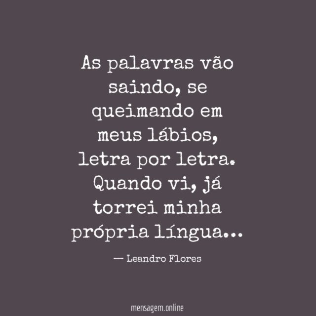 As palavras vão saindo