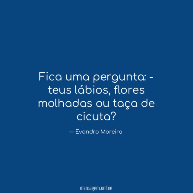 Fica uma pergunta