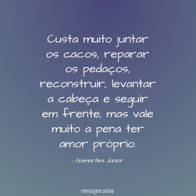 Custa muito juntar os cacos