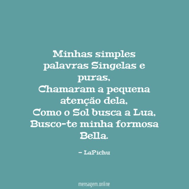 Minhas simples palavras Singelas e puras