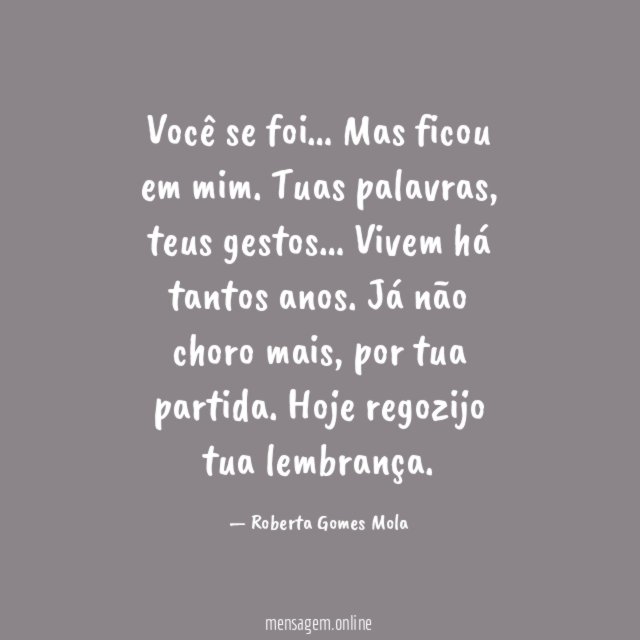 Você se foi