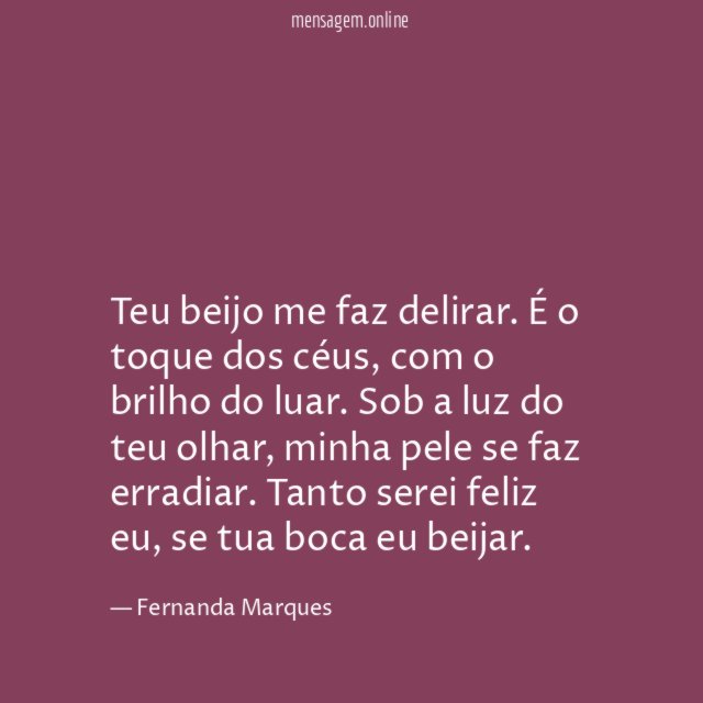 Teu beijo me faz delirar